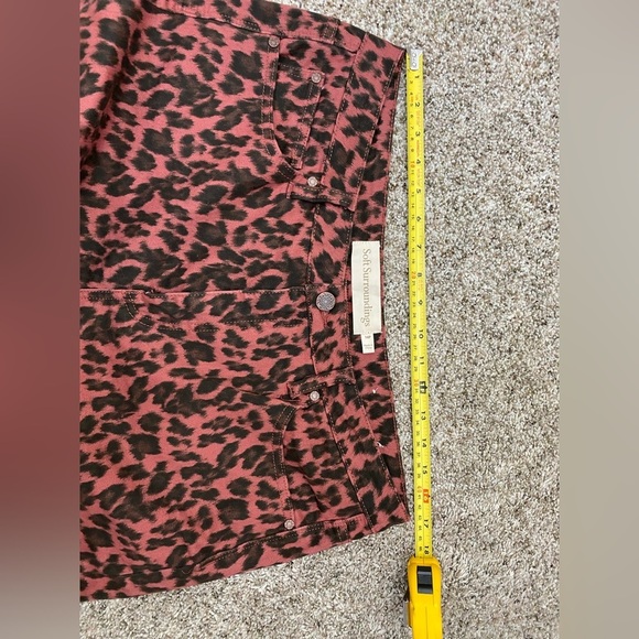 Soft Surroundings Jeans High Rise Leopard Skinny Brown Animal Print Pants 16 P - Picture 7 of 13